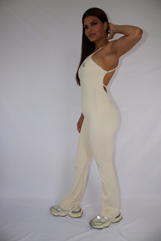 Criss Cross Jumpsuit Cream White