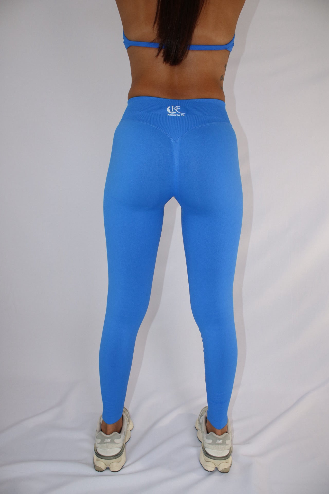 Mid-Waist Yoga Leggings Compression Butt-Lift Leggings Cobalt Blue