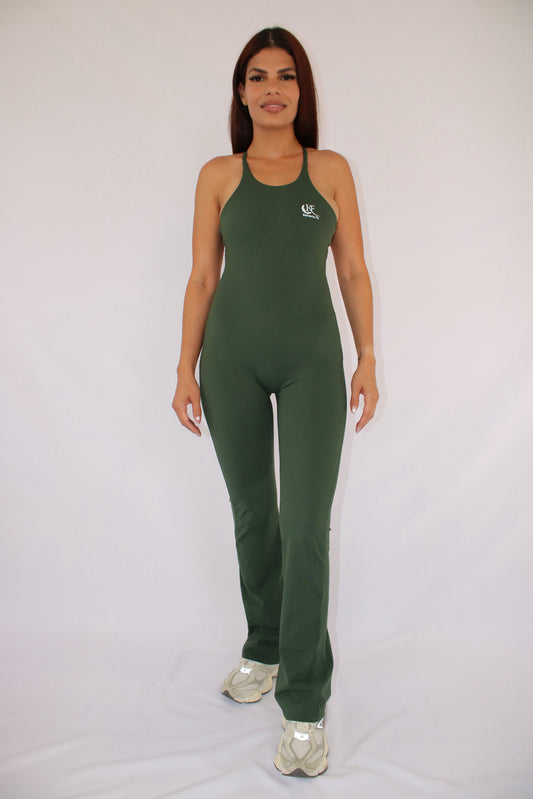 Criss Cross Jumpsuit Dark Green